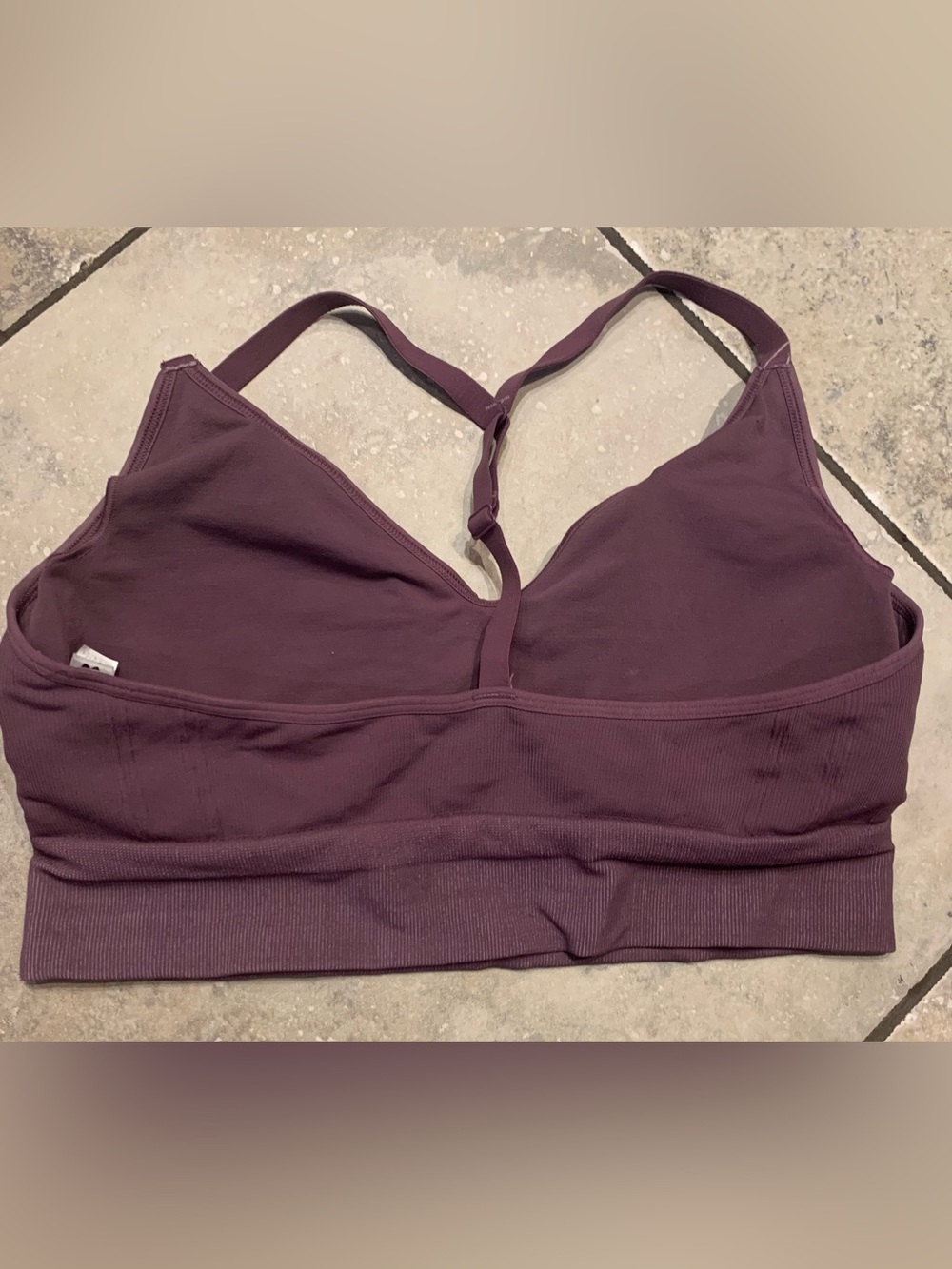 Under Armour Women's Deep Plum Seamless Racerback Sports Bra - Picture 3 of 6